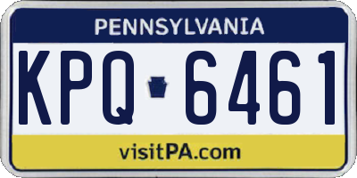 PA license plate KPQ6461