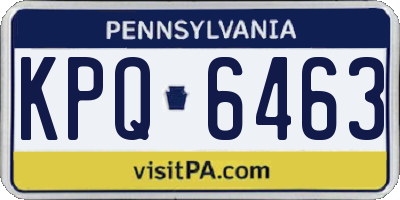 PA license plate KPQ6463