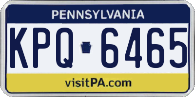 PA license plate KPQ6465