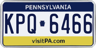 PA license plate KPQ6466