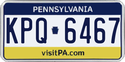 PA license plate KPQ6467