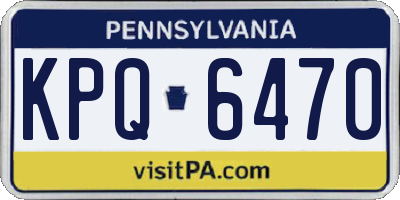 PA license plate KPQ6470