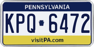 PA license plate KPQ6472