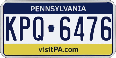 PA license plate KPQ6476