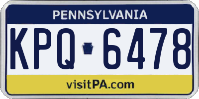 PA license plate KPQ6478