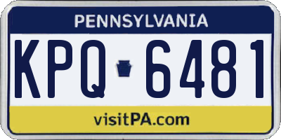 PA license plate KPQ6481