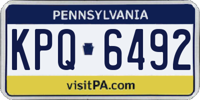 PA license plate KPQ6492