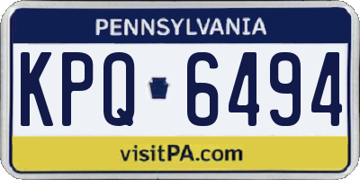 PA license plate KPQ6494