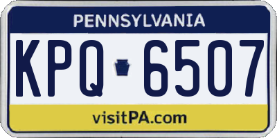 PA license plate KPQ6507