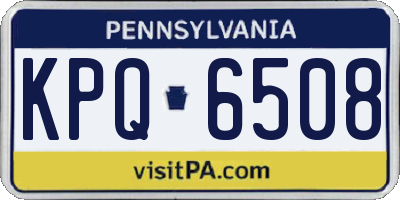 PA license plate KPQ6508