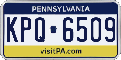 PA license plate KPQ6509