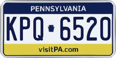 PA license plate KPQ6520