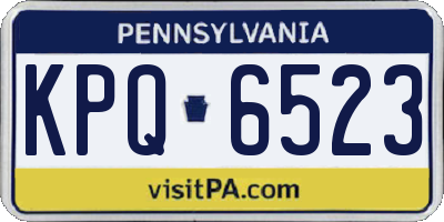 PA license plate KPQ6523