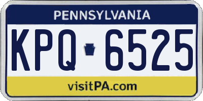 PA license plate KPQ6525