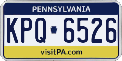 PA license plate KPQ6526