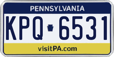 PA license plate KPQ6531
