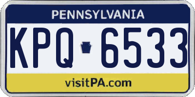 PA license plate KPQ6533