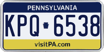PA license plate KPQ6538
