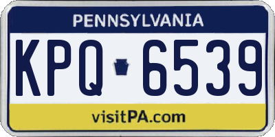PA license plate KPQ6539