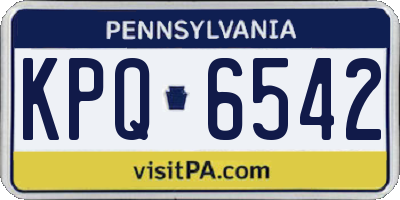 PA license plate KPQ6542