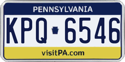 PA license plate KPQ6546