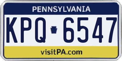 PA license plate KPQ6547