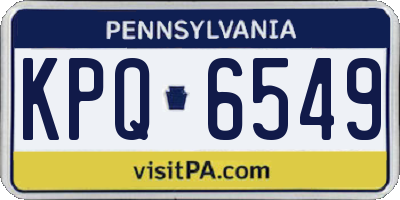 PA license plate KPQ6549