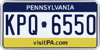PA license plate KPQ6550