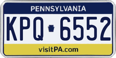 PA license plate KPQ6552