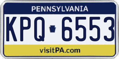 PA license plate KPQ6553