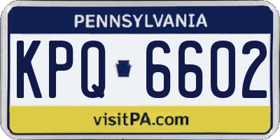 PA license plate KPQ6602
