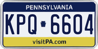 PA license plate KPQ6604