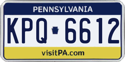 PA license plate KPQ6612