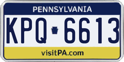PA license plate KPQ6613