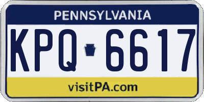 PA license plate KPQ6617
