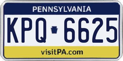 PA license plate KPQ6625