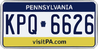 PA license plate KPQ6626