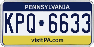 PA license plate KPQ6633