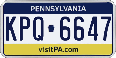 PA license plate KPQ6647