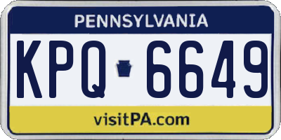 PA license plate KPQ6649