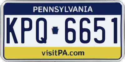 PA license plate KPQ6651