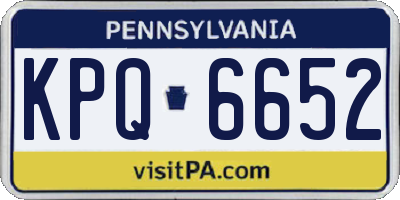 PA license plate KPQ6652