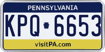 PA license plate KPQ6653