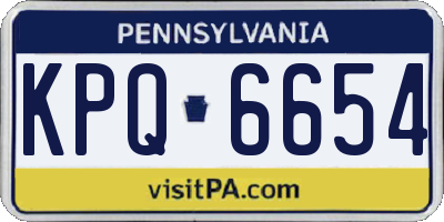 PA license plate KPQ6654