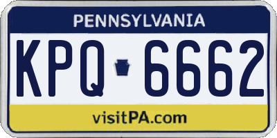 PA license plate KPQ6662