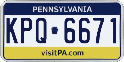 PA license plate KPQ6671