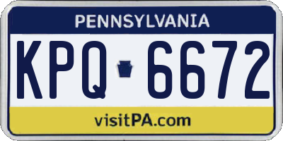 PA license plate KPQ6672