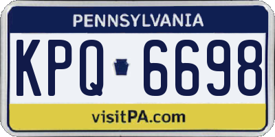 PA license plate KPQ6698