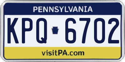 PA license plate KPQ6702