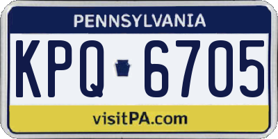 PA license plate KPQ6705